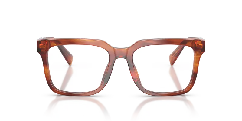 Dolce & Gabbana Uomo DG3422 3221 Montature da vista Acetato Marrone Trasparente Squadrata Normale miniatura 2