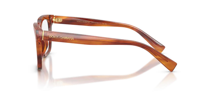 Dolce & Gabbana Uomo DG3422 3221 Montature da vista Acetato Marrone Trasparente Squadrata Normale miniatura 3