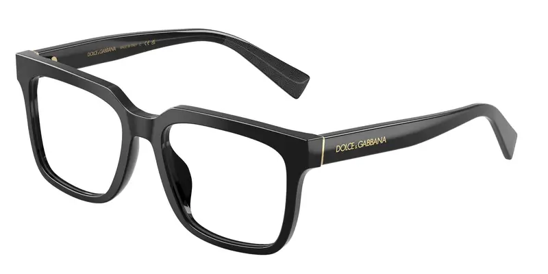 Dolce & Gabbana Uomo DG3422 501 Montature da vista Acetato Nero Trasparente Squadrata Normale