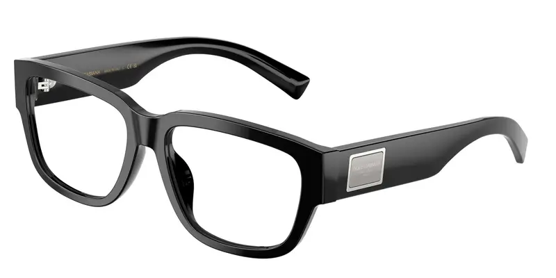 Dolce & Gabbana Uomo DG3423 501 Montature da vista Acetato Nero Trasparente Squadrata Normale