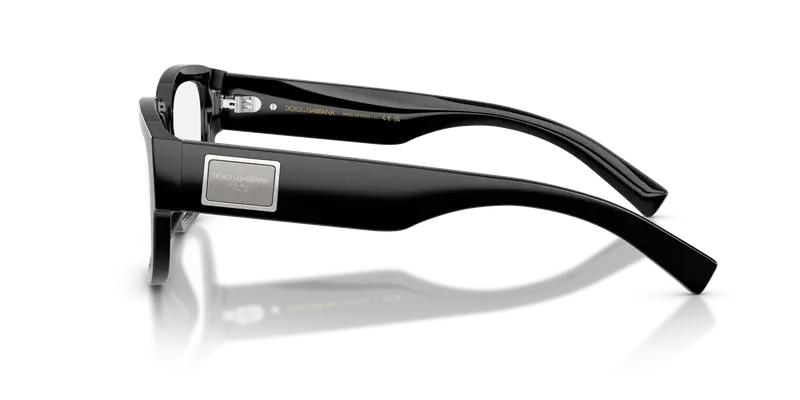 Dolce & Gabbana Uomo DG3423 501 Montature da vista Acetato Nero Trasparente Squadrata Normale miniatura 3