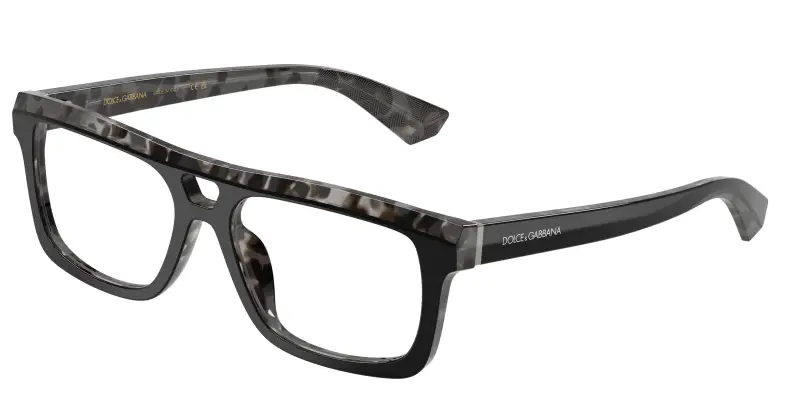 Uomo DG3431 3403 Montature da vista Acetato Nero Trasparente Squadrata Normale