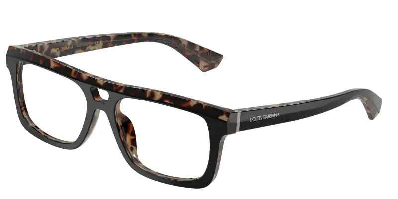 Uomo DG3431 3417 Montature da vista Acetato Nero Trasparente Squadrata Normale