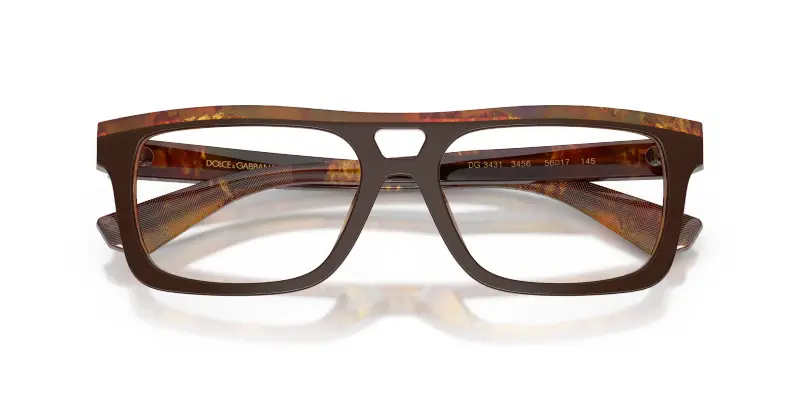 Uomo DG3431 3456 Montature da vista Acetato Marrone Trasparente Squadrata Normale miniatura 2