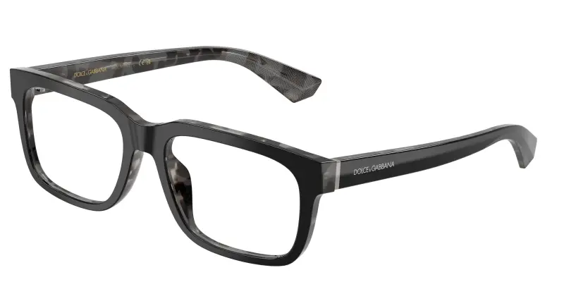 Uomo DG3432 3403 Montature da vista Acetato Nero Trasparente Squadrata Normale