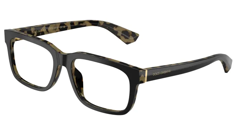 Uomo DG3432 3404 Montature da vista Acetato Nero Trasparente Squadrata Normale