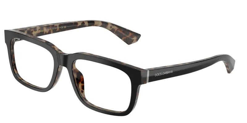 Uomo DG3432 3417 Montature da vista Acetato Nero Trasparente Squadrata Normale