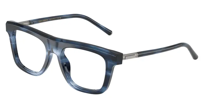 Uomo DG3434 3448 Montature da vista Acetato Blu Trasparente Squadrata Normale