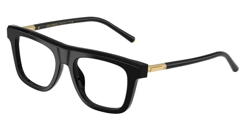 Uomo DG3434 501 Montature da vista Acetato Nero Trasparente Squadrata Normale