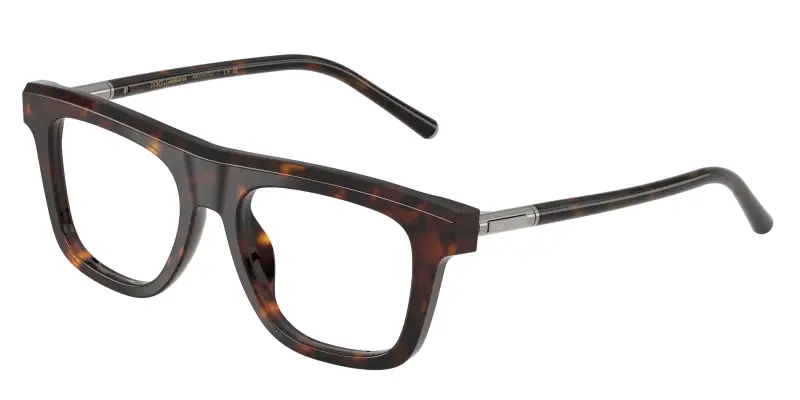 Uomo DG3434 502 Montature da vista Acetato Tartaruga Trasparente Squadrata Normale