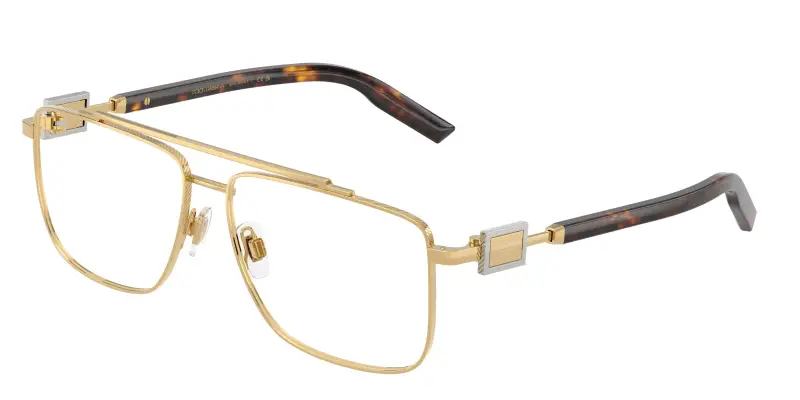 Uomo Dolce & Gabbana DG1368 02 Montature da vista Metallo Oro Trasparente Pilot Normale