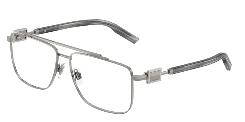 Uomo Dolce & Gabbana DG1368 04 Montature da vista Metallo Grigio Trasparente Pilot Normale