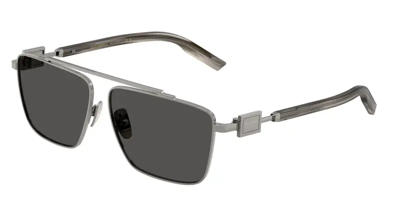 Uomo Dolce & Gabbana DG2336 04/87 Occhiali da sole Metallo Grigio Grigio Squadrata Normale