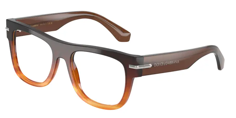 Uomo Dolce & Gabbana DG3407 3486 Montature da vista Acetato Marrone Trasparente Squadrata Normale