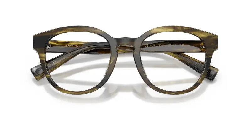 Uomo Dolce & Gabbana DG3421 3066 Montature da vista Acetato Verde Trasparente Pantos Normale miniatura 2