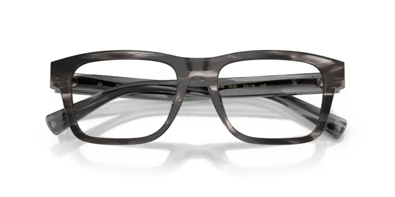 Uomo Dolce & Gabbana DG3446 3440 Montature da vista Acetato Grigio Trasparente Squadrata Normale miniatura 2