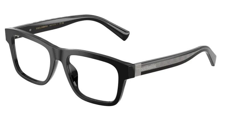 Uomo Dolce & Gabbana DG3446 501 Montature da vista Acetato Nero Trasparente Squadrata Normale
