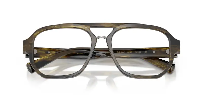 Uomo Dolce & Gabbana DG3447 3066 Montature da vista Acetato Verde Trasparente Pilot Normale miniatura 2
