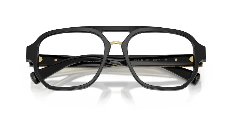 Uomo Dolce & Gabbana DG3447 501 Montature da vista Acetato Nero Trasparente Pilot Normale miniatura 2