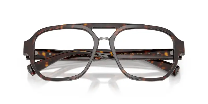 Uomo Dolce & Gabbana DG3447 502 Montature da vista Acetato Tartaruga Trasparente Pilot Normale miniatura 2