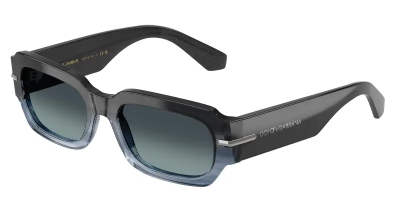 Uomo Dolce & Gabbana DG4485 348519 Occhiali da sole Acetato Blu Blu Squadrata Normale Sfumato