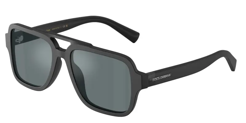 Uomo Dolce & Gabbana DG4544 25256G Occhiali da sole Acetato Nero Grigio Pilot Specchiate