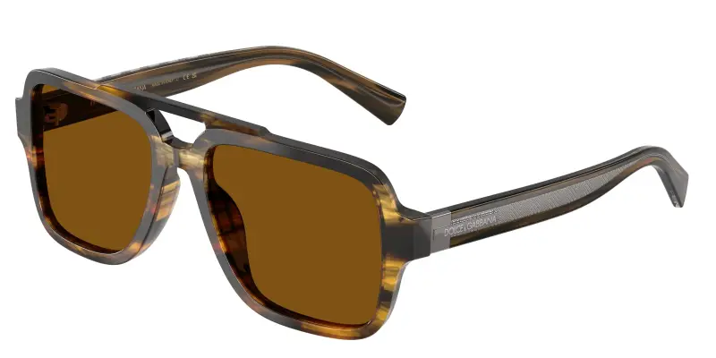 Uomo Dolce & Gabbana DG4544 306363 Occhiali da sole Acetato Tartaruga Marrone Pilot Normale