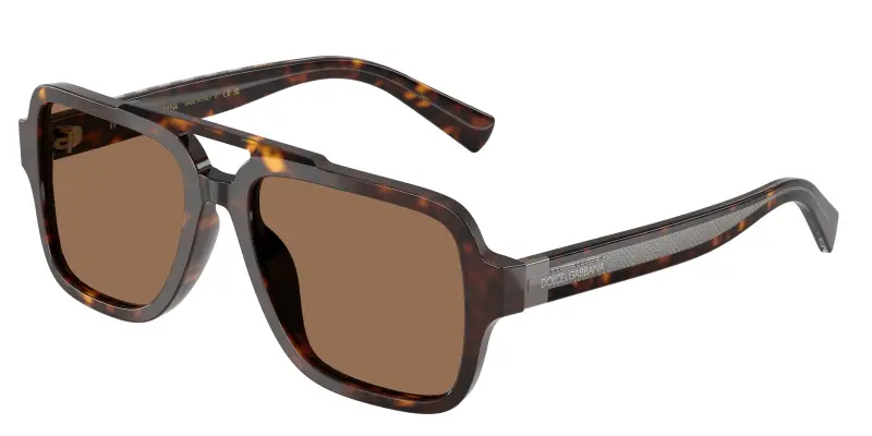 Uomo Dolce & Gabbana DG4544 502/73 Occhiali da sole Acetato Tartaruga Marrone Pilot Normale