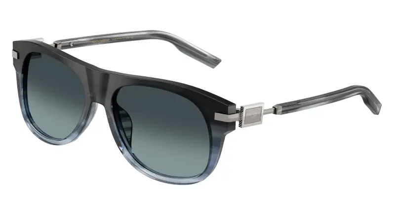 Uomo Dolce & Gabbana DG4546 348519 Occhiali da sole Acetato Blu Blu Squadrata Normale Sfumato