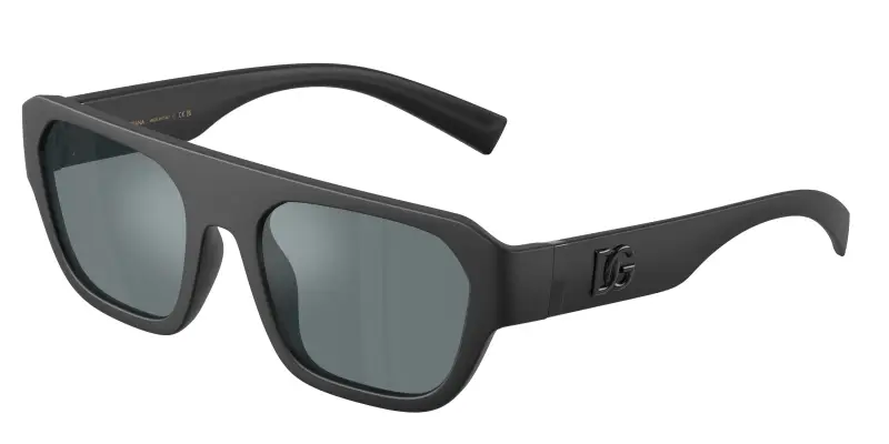 Uomo Dolce & Gabbana DG6206 25256G Occhiali da sole Iniettato Nero Grigio Squadrata Specchiate