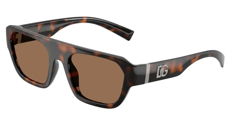 Uomo Dolce & Gabbana DG6206 502/73 Occhiali da sole Iniettato Tartaruga Marrone Squadrata Normale