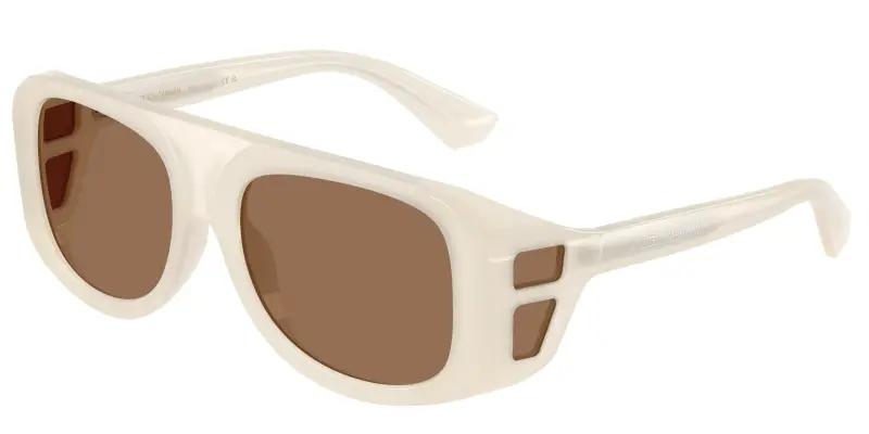 Uomo Dolce & Gabbana DG6208 303973 Occhiali da sole Iniettato Bianco Marrone Pilot Normale