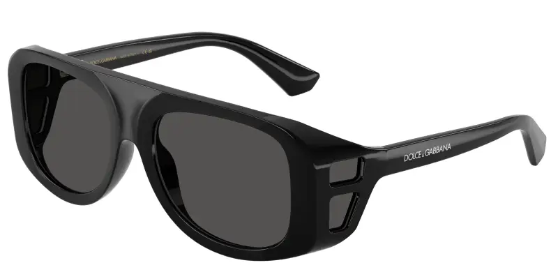 Uomo Dolce & Gabbana DG6208 501/87 Occhiali da sole Iniettato Nero Grigio Pilot Normale