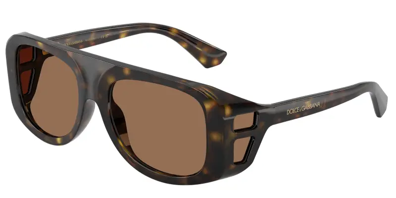 Uomo Dolce & Gabbana DG6208 502/73 Occhiali da sole Iniettato Tartaruga Marrone Pilot Normale