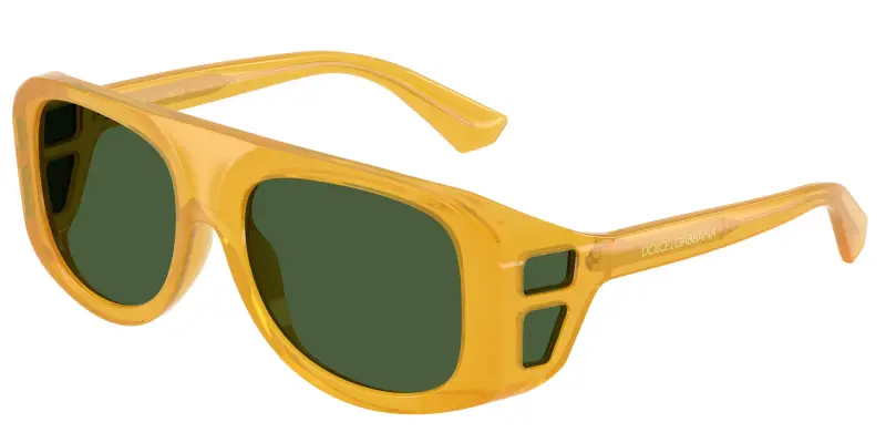 Uomo Dolce & Gabbana DG6208 652/71 Occhiali da sole Iniettato Tartaruga Verde Pilot Normale