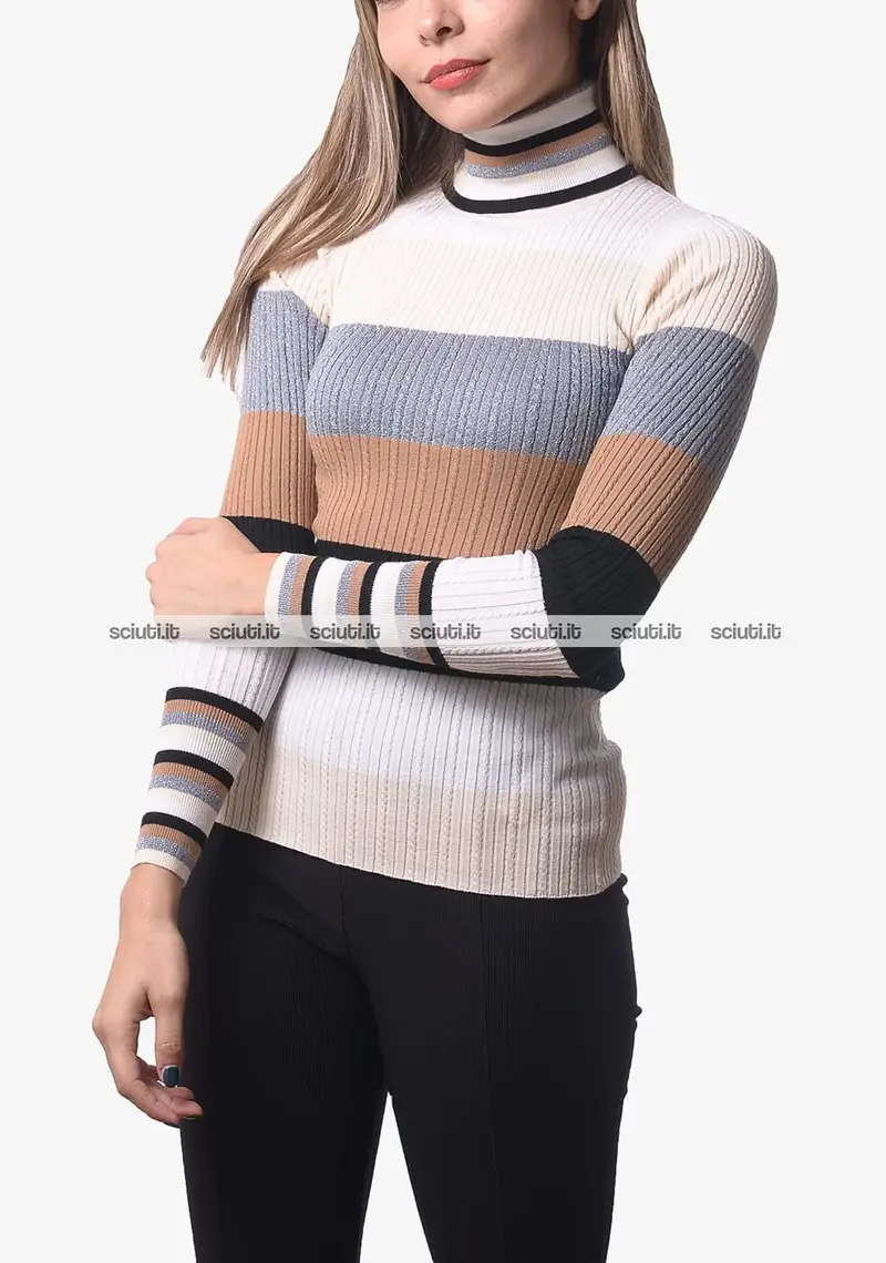 Dolcevita Liu Jo donna beige a righe multicolor