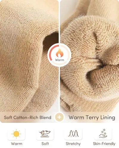 Domee Calzini Antiscivolo Spugna Invernali Termici Cotone Bambino 5 Paia Animali Carini 3 miniatura 3