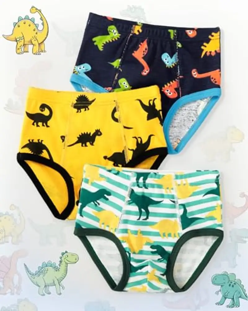 Domee Slip Intimo Cotone Dinosauro Bambino Confezione da 12 Multicolore 2-3 Anni (Dimensione del Produttore 100) miniatura 2