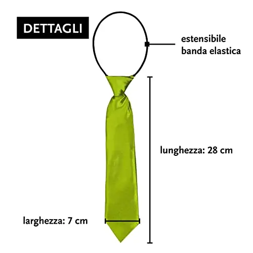 DonDon Cravatta da bambino ragazzo effetto seta lucida - 7, 0 cm di larghezza - con elastico miniatura 2
