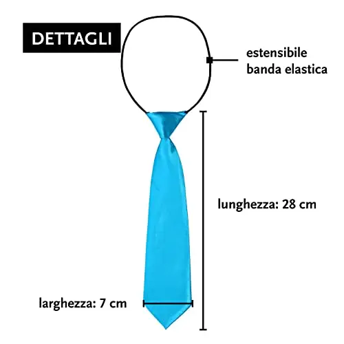 DonDon Cravatta da bambino ragazzo effetto seta lucida - 7, 0 cm di larghezza - con elastico miniatura 2