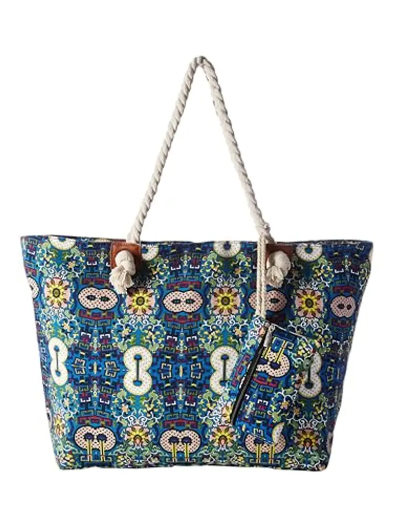 DonDon Grande borsa da spiaggia idrorepellente con cerniera - Mondo dell'arte