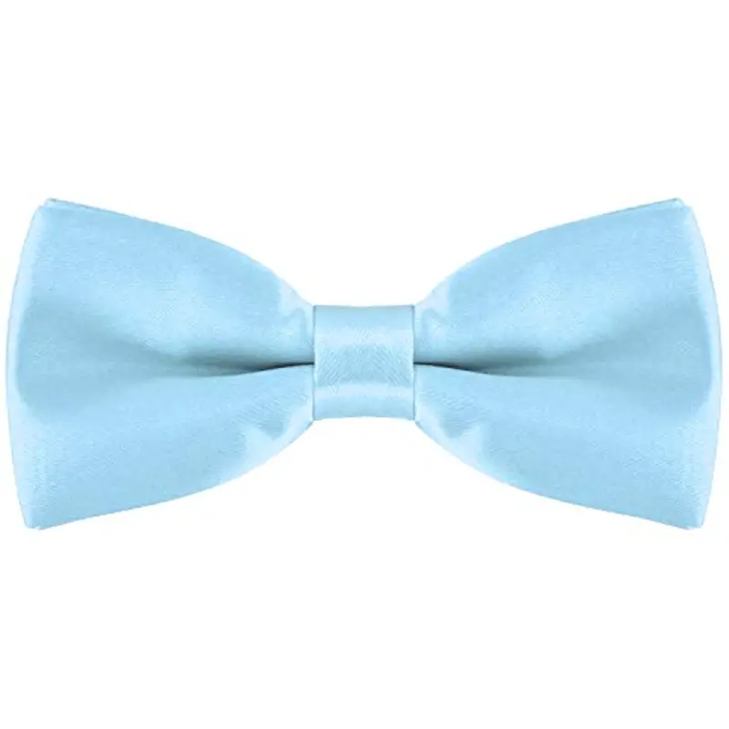 DonDon Papillon bambino e Ragazzo Ragazzi annodato e regolabile 9 x 4, 5 cm effetto seta lucido blu chiaro miniatura 3