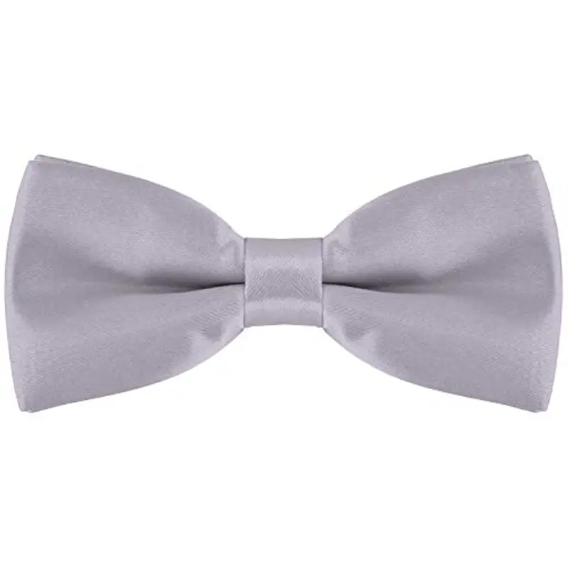 DonDon Papillon bambino e Ragazzo Ragazzi annodato e regolabile 9 x 4, 5 cm effetto seta lucido grigio miniatura 3