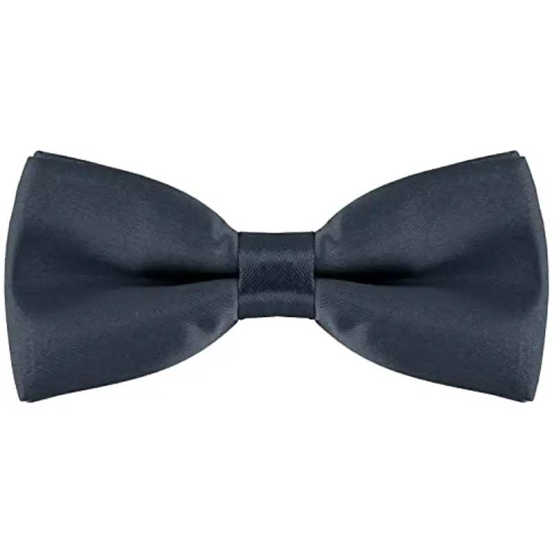 DonDon Papillon bambino e Ragazzo Ragazzi annodato e regolabile 9 x 4, 5 cm effetto seta lucido grigio scuro miniatura 3