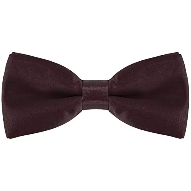 DonDon Papillon bambino e Ragazzo Ragazzi annodato e regolabile 9 x 4, 5 cm effetto seta lucido marrone miniatura 3