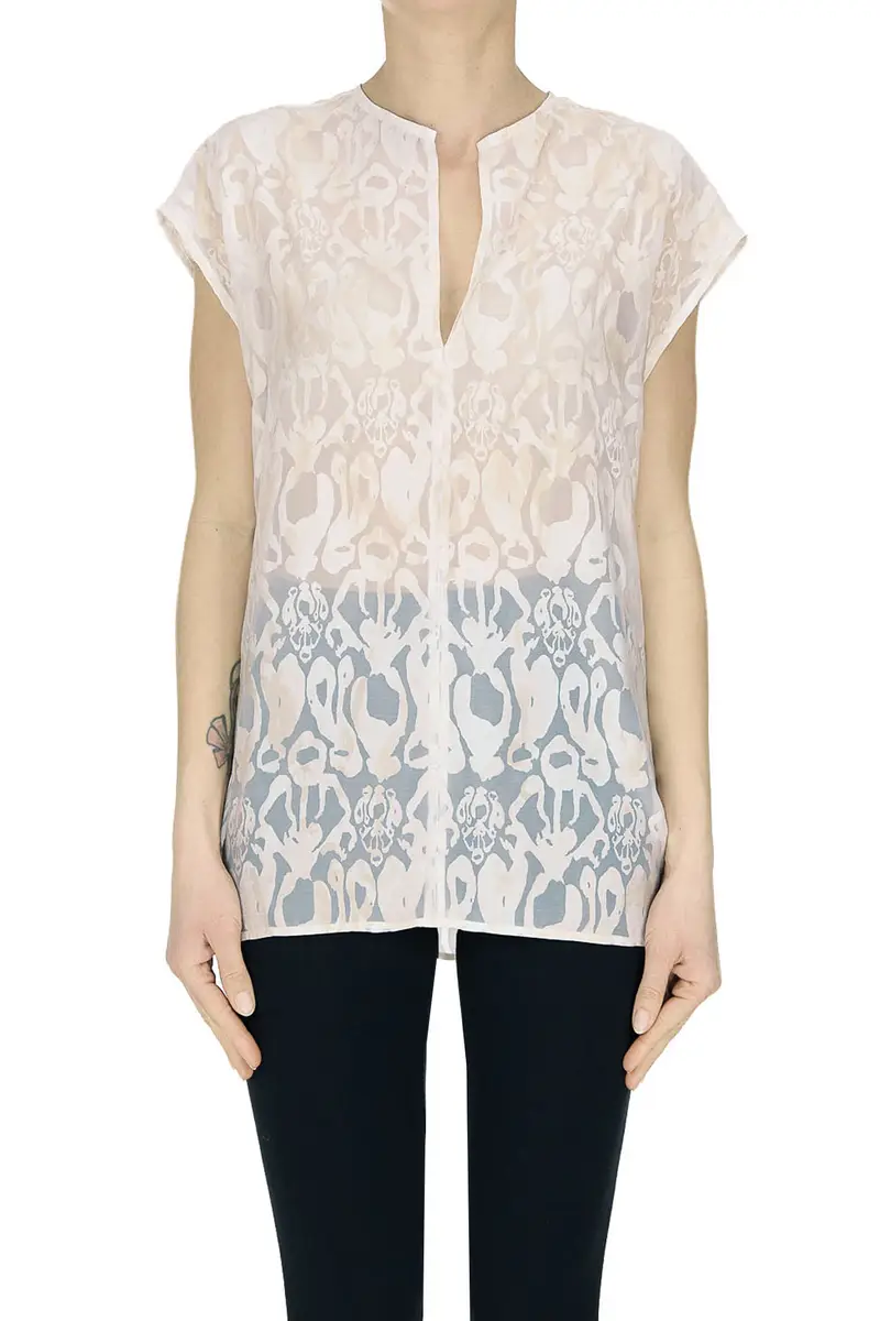 Blusa in tessuto jacquard