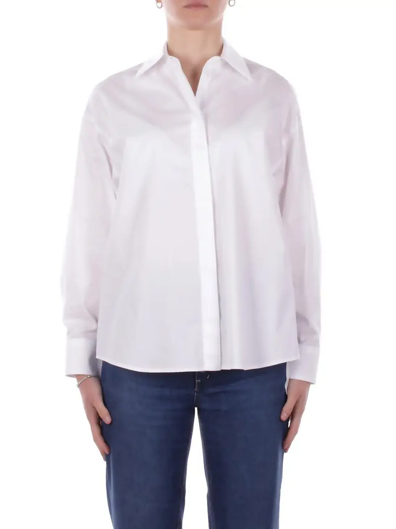 Camicia Donna DONDUP Bianco Camicia over in gabardina tint