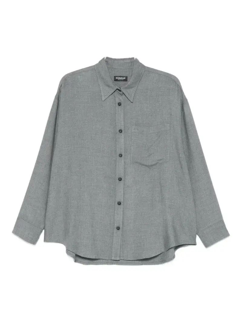 Camicia Grigia Mélange con Taschino Grigio