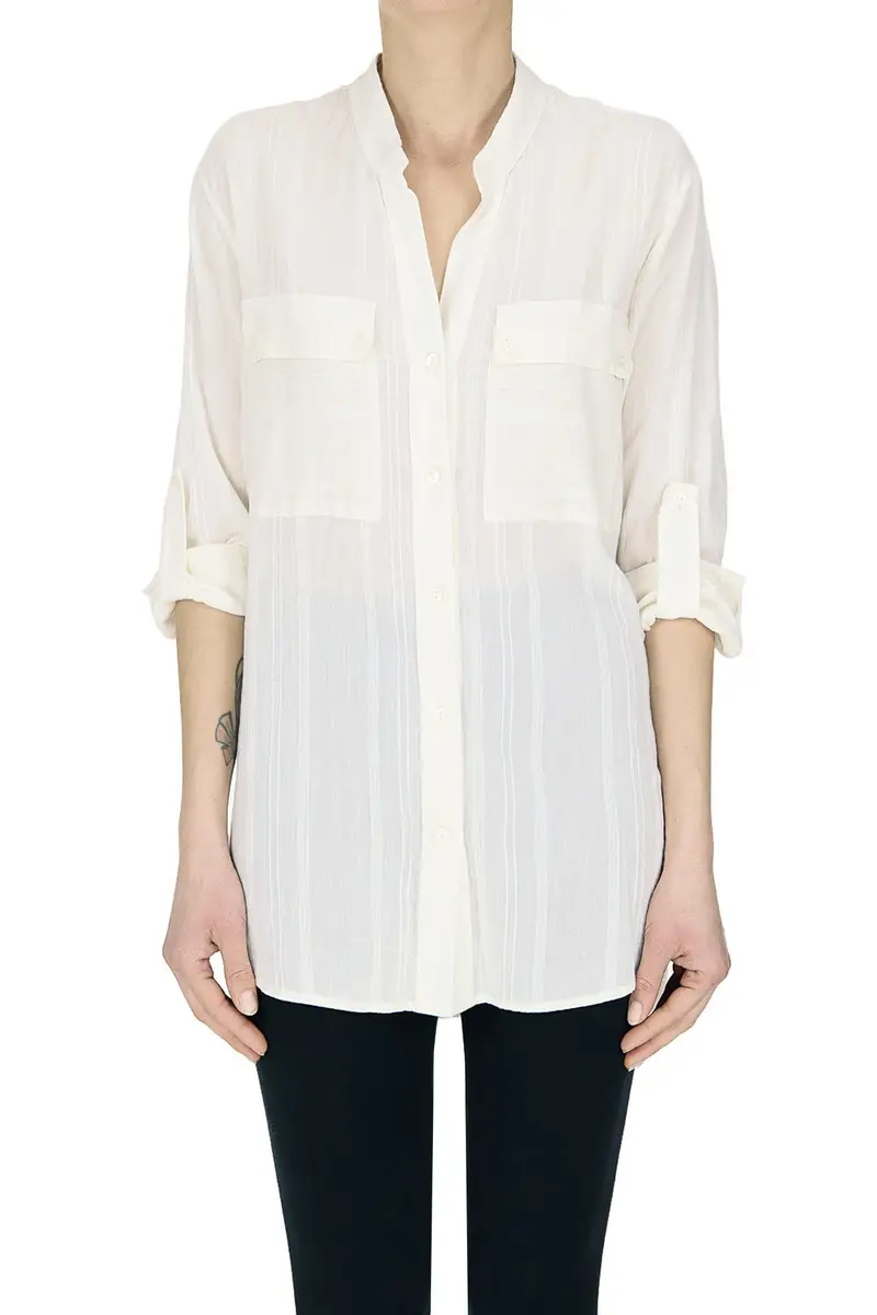 Camicia in cotone rigato
