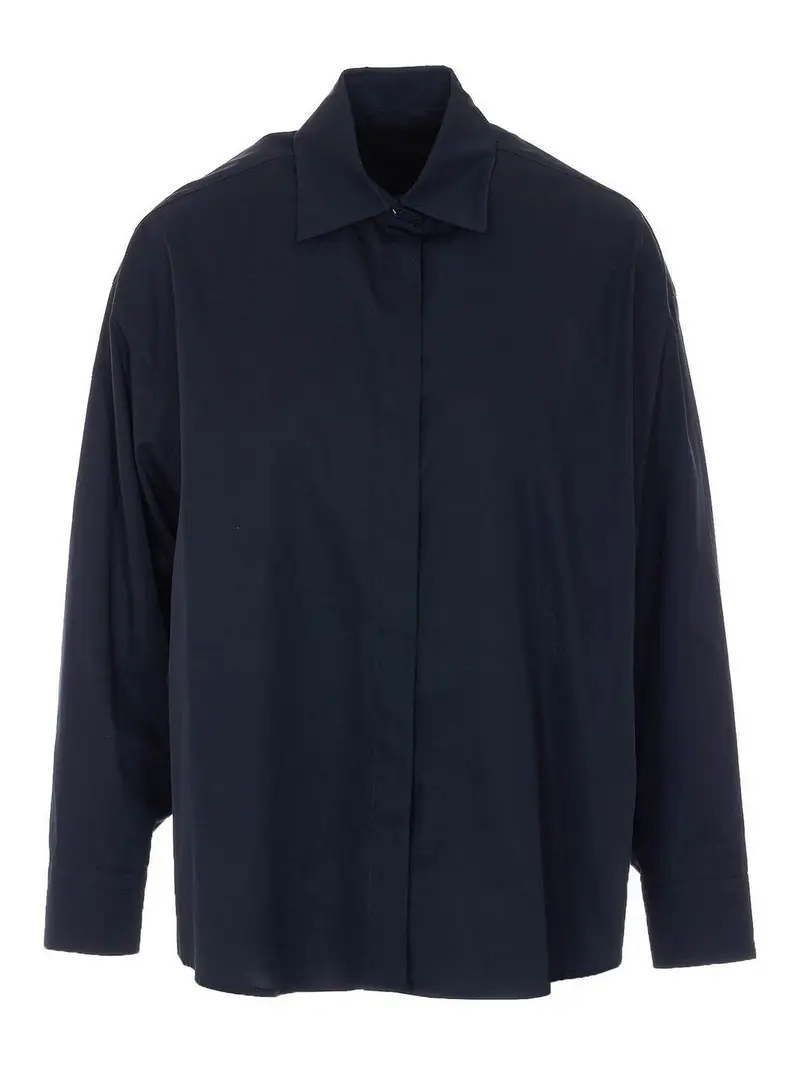 Camicia Nera Con Chiusura Bottoni Frontali Nero